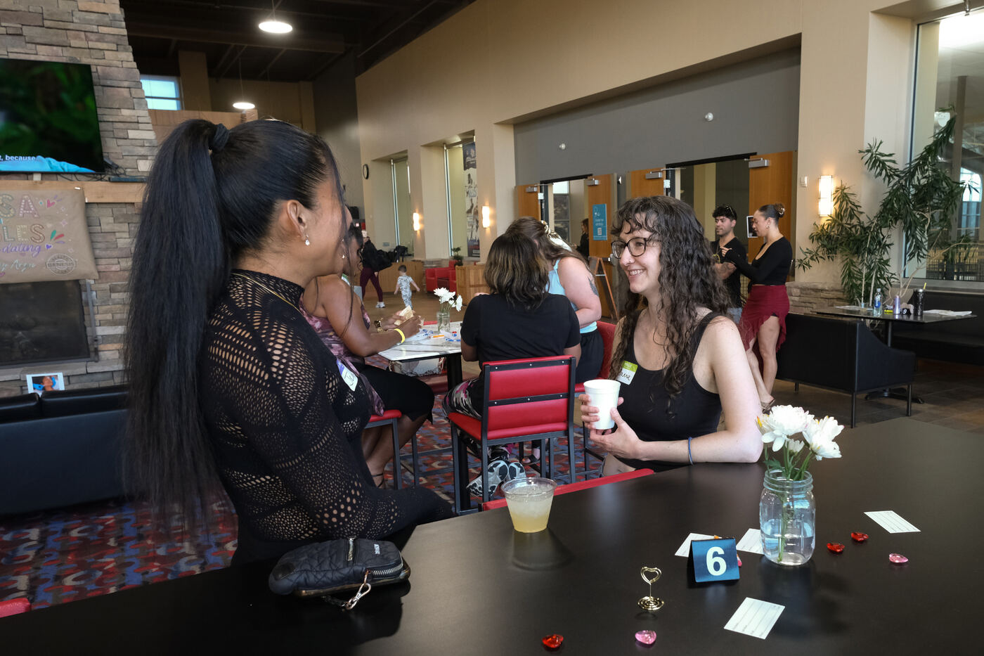 Conversations at table six during a Social Spark event